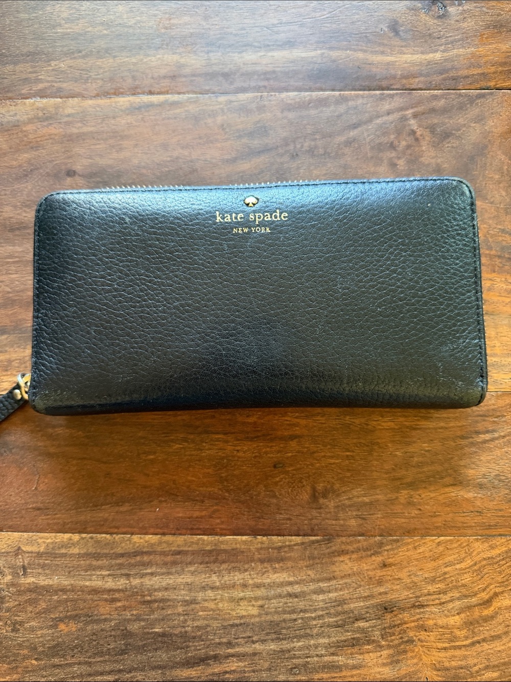 Kate Spade Lena Continental Large Leather Wallet Zip Around With Gold Logo